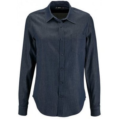 SOLS Dames/dames Barry Denim Shirt met lange mouwen (Denim Brut)