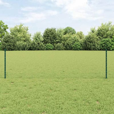 vidaXL - zeshoekig - gaasgek - met - palen - 10 - x - 0,6 - m - PVC-Coated - Staal - Groen