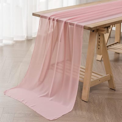 12 Stuks Lange Chiffon Tafelloper voor Bruiloft of Feest - 3 Meter