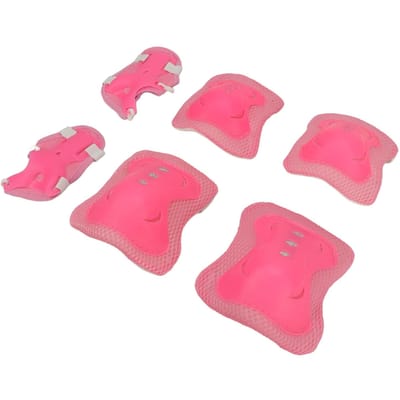 Genouillères et coudières pour enfants, équipement de protection respirant en éponge douce pour le cyclisme rose
