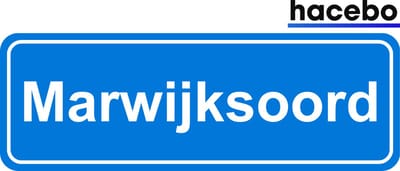 Hacebo - Plaatsnaam Sticker - 29x10 CM - Marwijksoord sticker - Verkeersborden sticker - grappige cadeaus - Marwijksoord