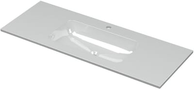 INK Aspekt Wastafel Porselein Midden met 1 Kraangat - 1200x450x15 mm - Glans Wit
