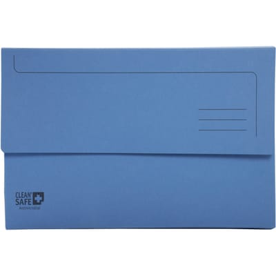 Pocketmap Exacompta Clean'Safe A4 400gr blauw 5 stuks