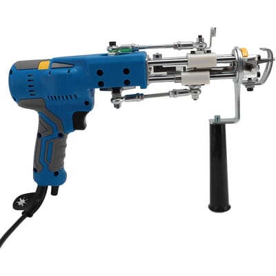 Kit de Machine à Pistolet Tufting pour Tapis Sans Balais Haute Puissance 2 en 1 Pistolet à Tapis Bouclé et Découpé 100-240V Prise UE blue