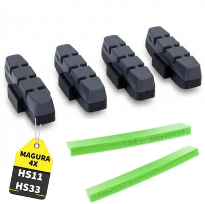 Dailygoods- Remblokken Set 4 Stuks - Originele Remblokken - Hydraulische Velgremmen - MSZweirad Instelhulp - Metaalvrije Rubbers - Endurance voor Ongecoate Velgen - Remrubbers