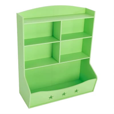 Kinder Opbergkast 3,5 Laags – Boekenkast en Speelgoed Organizer – 76.5x34x93 cm – Voor Kinderkamer – Licht Groen