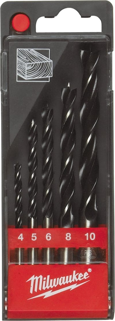 Milwaukee 4932352465 5 Delige houtborenset - 4/5/6/8/10mm