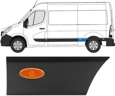Sierlijst zijlijst achter spatbord met lamp voor Renault Master 2010- / Links