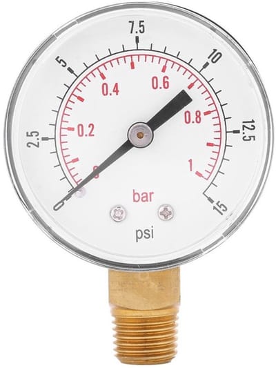 Allecto - Manometer - Dubbele schaal - Mini-formaat - 0-15psi