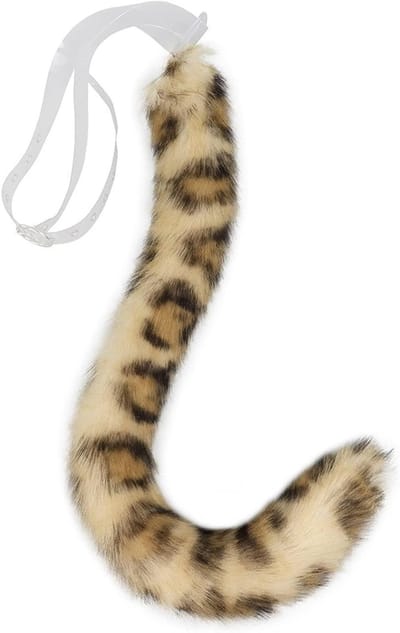 Faux Fur Kattenkostuum met Luipaardstaart voor Halloween en Kerst - Verstelbare Vosstaart en Dierenoutfit