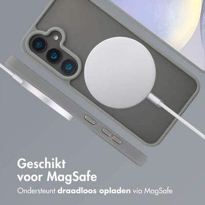 imoshion Hoesje - Geschikt voor Samsung Galaxy S24 - Color Guard Backcover met Magnetische Ring - Grijs