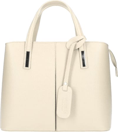 Beige Leren Handtas Simone - Italiaans Leder - Extra Lang Leren Hengsel - Stevige Tassen - Zilver Beslag - Beige