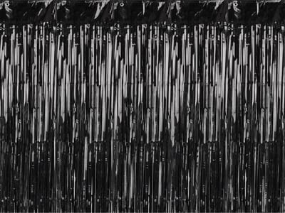 PartyDeco Folie deurgordijn/feestgordijn - zwart - 90 x 250 cm