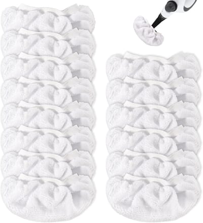Universele Stoompads - Reserveovertrek Doeken - Stoom Reinigen - Herbruikbaar Wasbaar - 14x7.5cm - Wit