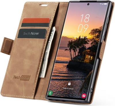 Hoesje geschikt voor Samsung Galaxy S24 Ultra - Book Case Leer Slimline Bruin