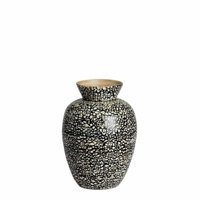 Light & Living Vaas Lera - Crème - Ø22x31cm - Bamboe - Modern - Bloemenvaas - Woondecoratie - Decoratieve vaas voor woonkamer of slaapkamer
