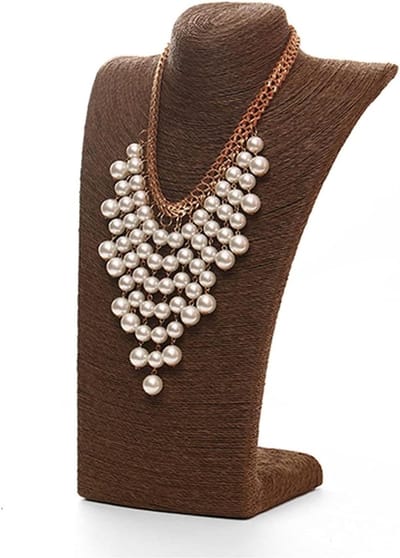 Hanger voor Kettingen - Sieradenhouder Bust - Sieraden Tonen - Natuurlijke Houtlook - 23 cm - Bruin