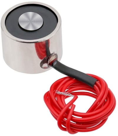 Ronde zuignap elektromagneet met een bedrijfsspanning van 5 ± 1 V en een maximale zuigkracht van 25 kg, 40 x 20 mm, ideaal voor diverse toepassingen.
