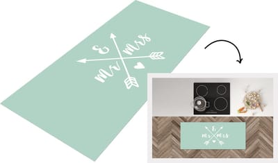 Keukenloper - Loper keuken - Spreuken - Mr & Mrs - Trouwen - Quotes - 120x50 cm - Keukenloper vinyl