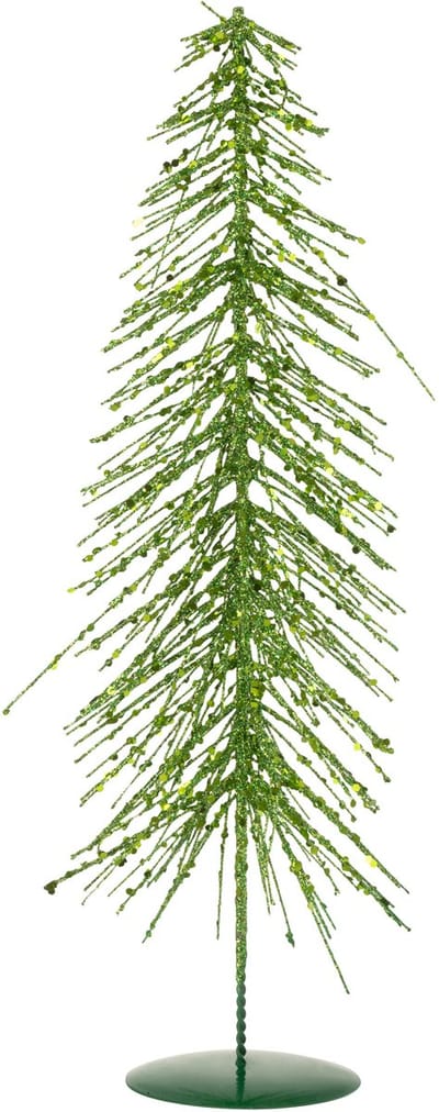 J-Line decoratie Kerstboom Glitter - kunststof - groen - medium
