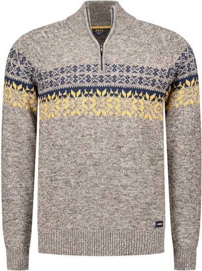 NZA - Ecru katoenen half zip trui