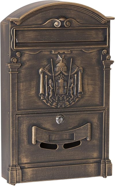 Famanu - 2151 brievenbus, gegoten aluminium bronskleurig