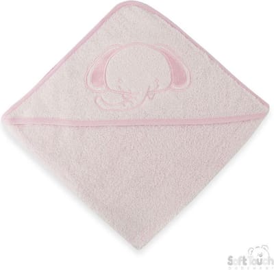 Soft Touch Badcape Elephant 70 X 70 Cm Katoen Roze