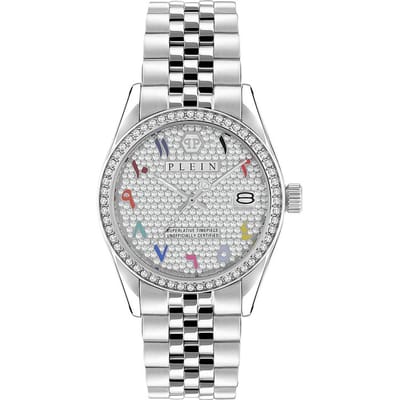 Philipp Plein Date Superlative PWYAA0723 Horloge - Staal - Zilverkleurig - Ø 34 mm