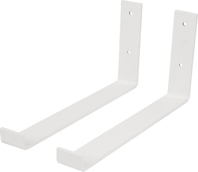 Marcellis - 2x Industriële plankdrager XL - Voor plank 30cm + schroefset - mat wit - staal - T4