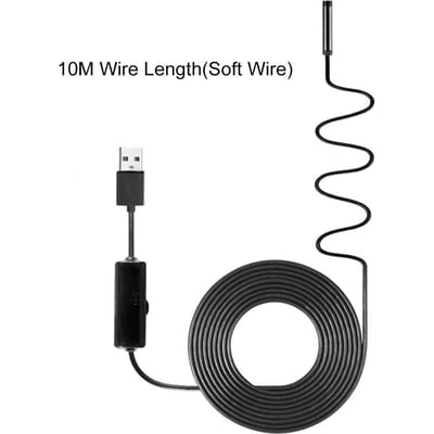 Industriële endoscoop-inspectiecamera met ingebouwde 8 LED's, 8 mm lens, IP67, waterdicht, USB 10m Soft wire