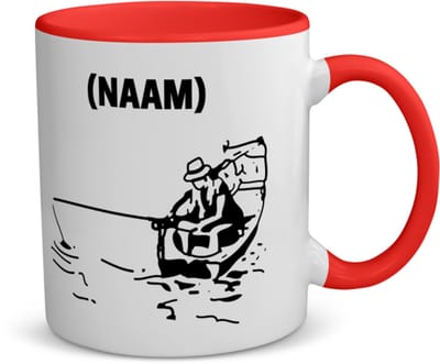 Akyol - vissen met eigen naam koffiemok - theemok - rood - Vissen - visser - sport - 350 ML inhoud