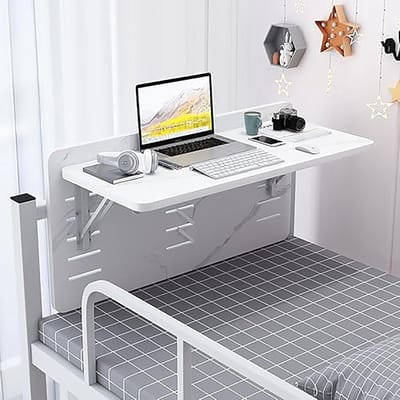 Opvouwbare Wandtafel - Zwevend Nachtkastje - Ruimtebesparend Werken - 90° Opvouwbaar Ontwerp - 60x30x35cm - Wit
