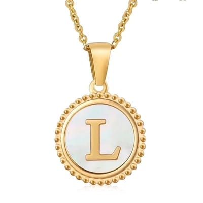 Aramat Jewels - Rvs sieraden -ketting met initiaal en schelp -letter G | |1,5mm | Staal | Volwassenen | Verkleurd niet