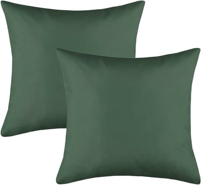 Stof Textile sierkussen Hawaii - 2x - donkergroen - 40 x 40 cm - bank kussens - binnen/buiten - polyester
