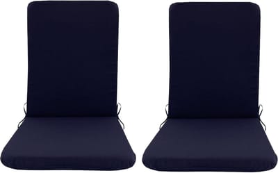 Buitenstoel Kussens - Tuinkussens Rugleuning - Buiten Ontspannen - Waterdicht Polyester - 48 x 106 cm - Marineblauw