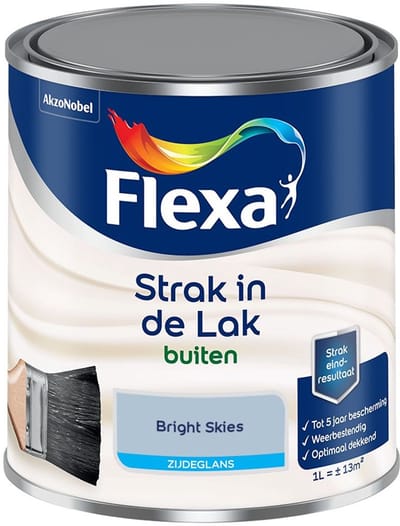Flexa - Strak In De Lak Buitenlak Zijdeglans - Bright Skies - Mengverf - 1 L