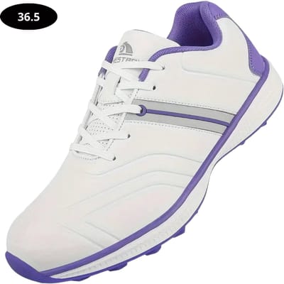 Livano Golfschoenen Dames- Sneakers - Golfkleding - Golfschoenen Antislip - Waterdicht - Golfen - Wit & Paars - Maat 36.5