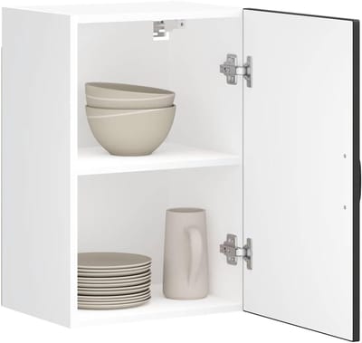 Keuken Wandkast - Hangende Opbergkast - Keuken Organisatie - Glazen Fronten - 40x31x60 cm - Zwart