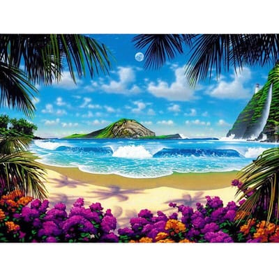 Diamant borduurwerk schilderij borduurwerk handwerk strand diy strass borduur diamant kunst muur 20X30CM blue