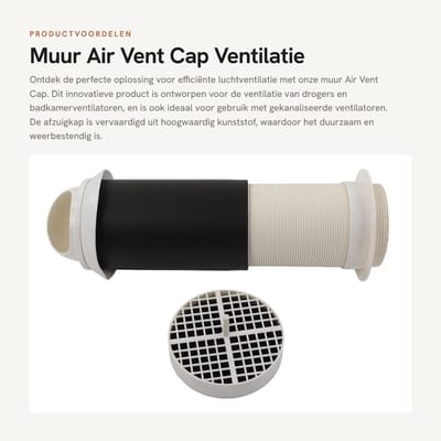 Dailygoods - Muur Air Vent Cap - Ventilatie - Winddicht - 75mm - Voor huis ventilatie - Plastic - Ideaal voor drogers en badkamers