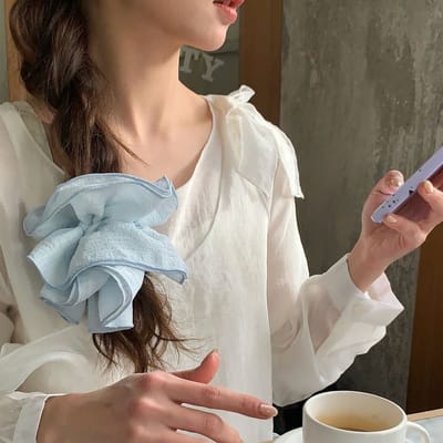 Haarelastiek - Haaraccessoire - Scrunchie voor dames - Ins haarbloem - Extra groot haarelastiek voor knot - Hoogwaardig haaraccessoire - 20 cm-vorm-24