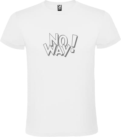 Wit T-shirt ‘No Way!’ Zilver Maat XS