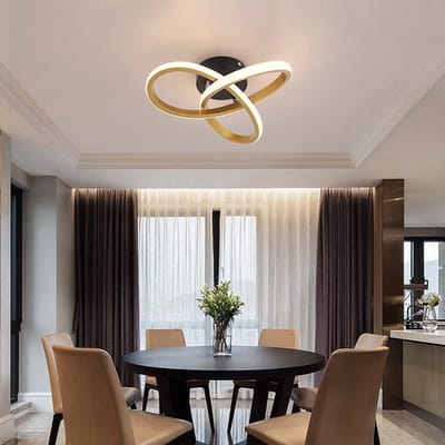 Moderne Krullen Lamp - Kroonluchter - Goud - Gangpad of Hal Lamp - LED Verlichting - Plafonniere