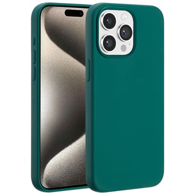 Accezz Hoesje - Geschikt voor Apple iPhone 15 Pro Max - Liquid Silicone Backcover geschikt voor MagSafe - Forest Green