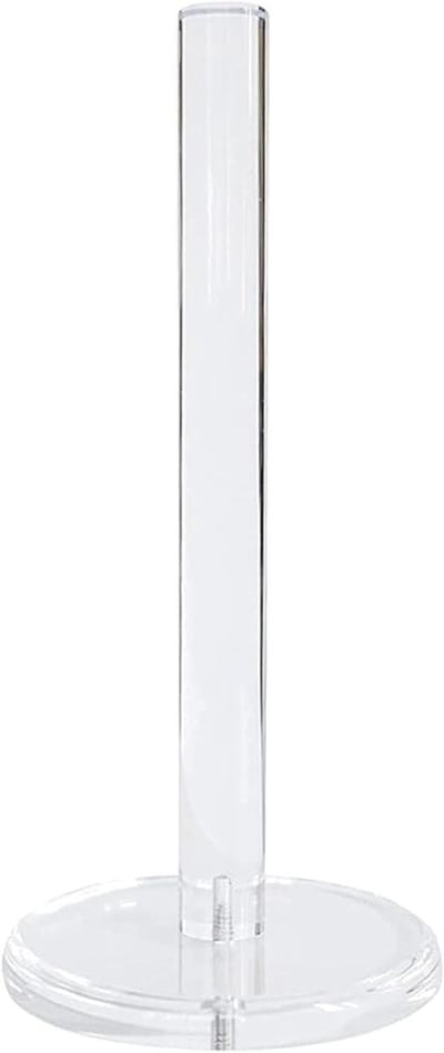 Papieren handdoekhouder - Rolhouder keuken - Aanrecht organiseren - Stabiele ronde basis - 15 cm diameter - Transparant
