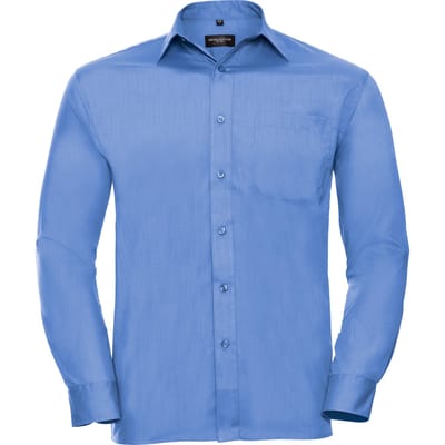 Russell Collectie Herenshirt met lange mouwen (Bedrijfsblauw)