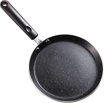 Koekenpan - Antiaanbakpan Wok - Pannenkoeken Bakken - Duurzame Aluminiumlegering - 20cm - Zwart