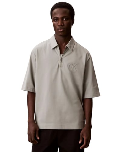 Calvin Klein Ss Supima Chest Embroidery Polo Shadow Taglia: M | Polo Outlet | Uomo