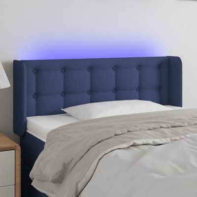 vidaXL - Hoofdbord - LED - 93x16x78/88 - cm - stof - blauw