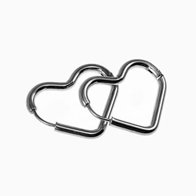 26mm x 21mm Hart Oorringen Dames - Roestvrij Staal Zilverkleur - Oorbellen